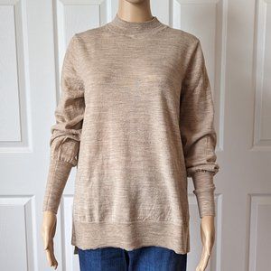 Badgley Mischka 100% Merino Wool Crew Neck Knit Sweater Size L